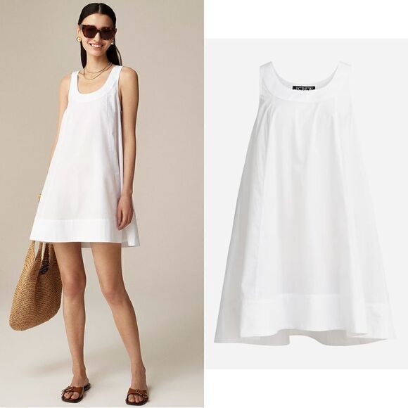 J. Crew Dresses & Skirts - NWT J CREW Scoopneck shift dress in cotton poplin in white